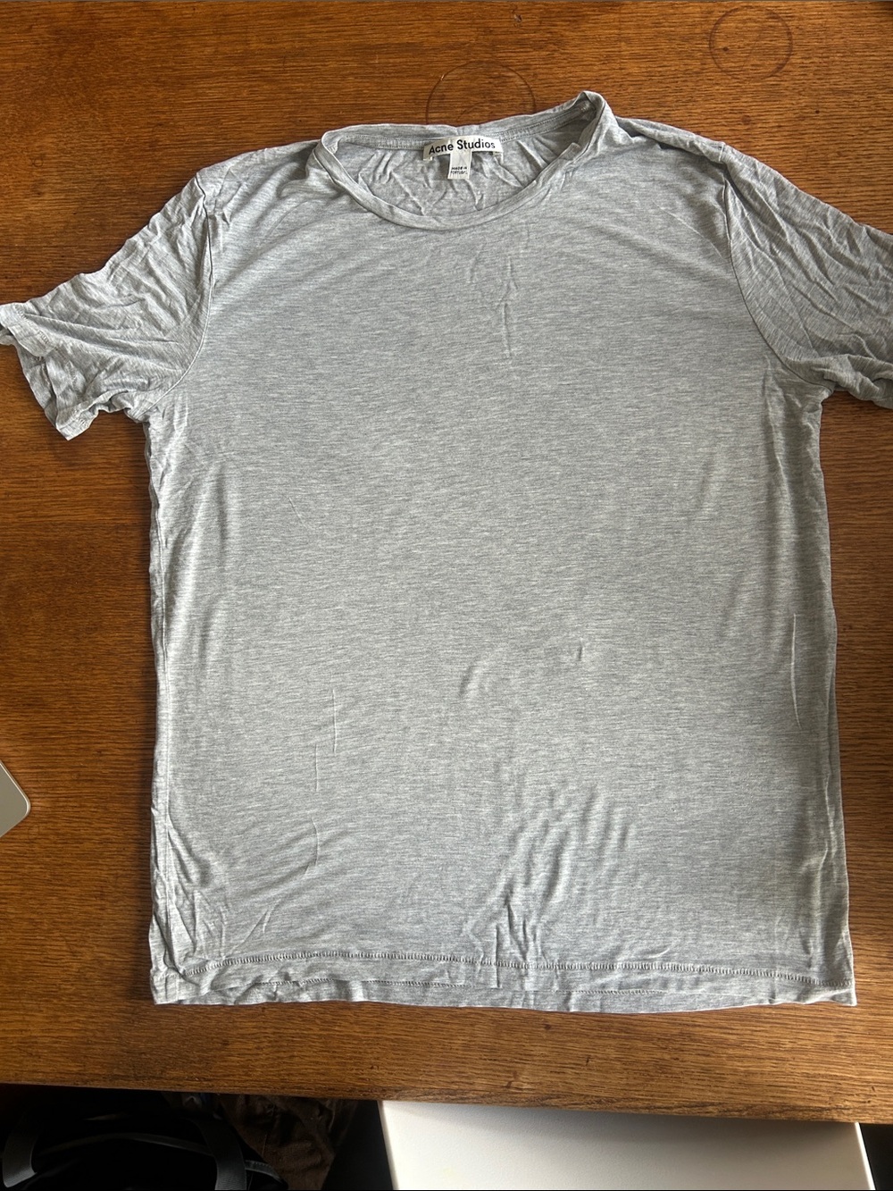 Acne Studios women’s Light Gray Crew Neck Short Sleeve Tee - size m or small